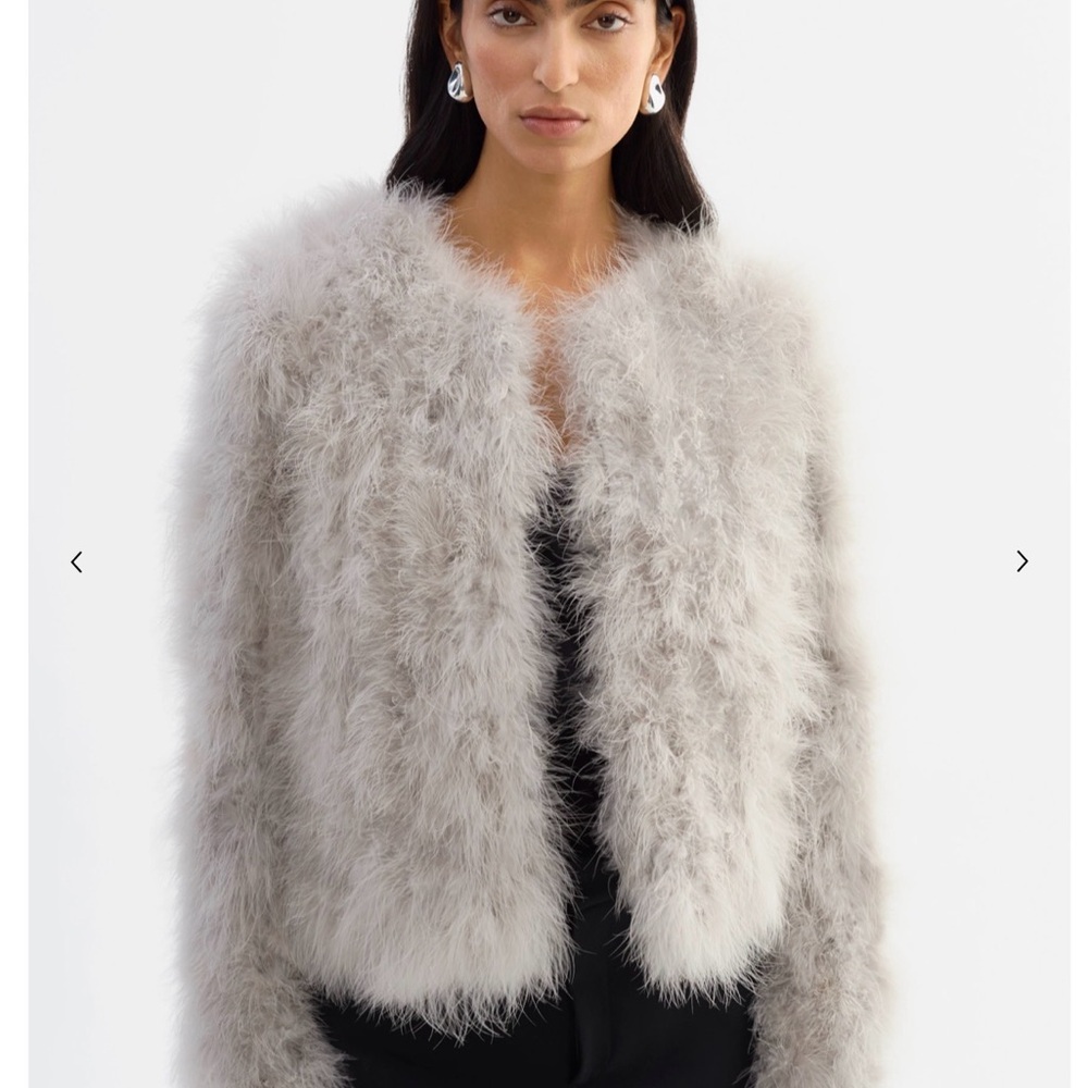 Lamarque DEORA grey feather jacket